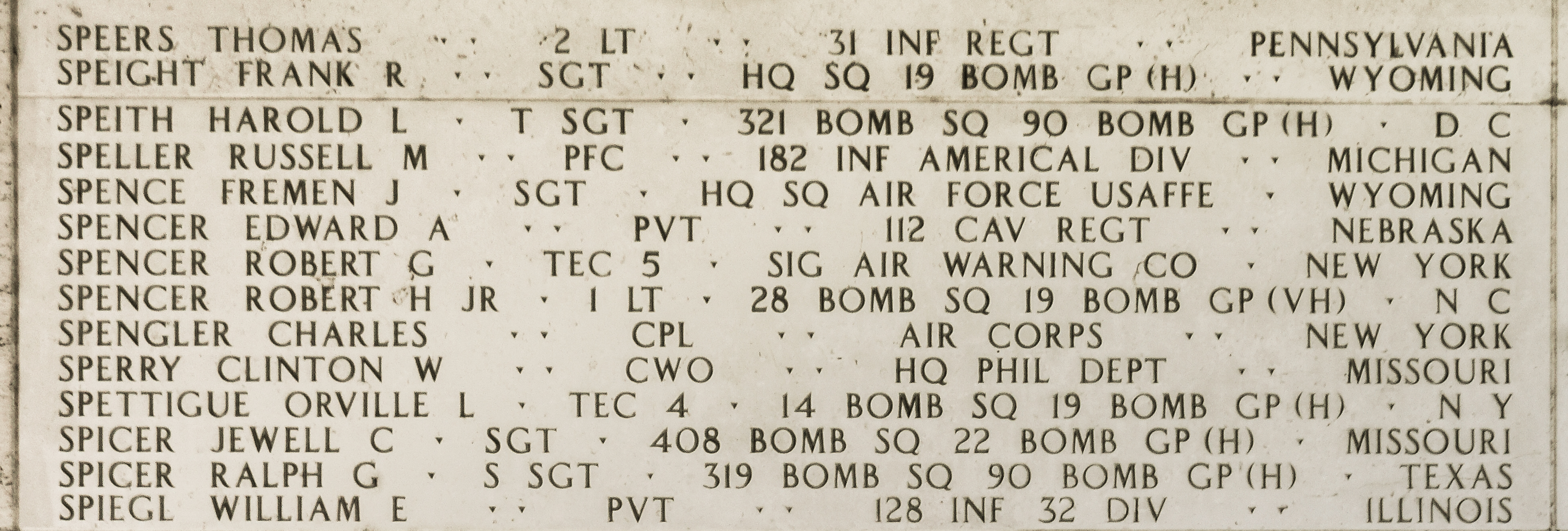 Frank R. Speight, Sergeant